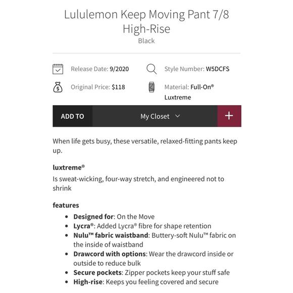 Lululemon keep moving high rise joggers black 2 - Picture 3 of 11